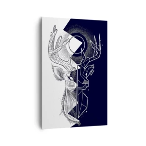 Obraz na płótnie - Geometria i natura w symbolicznej kompozycji - 80x120cm - Walka i jedność przeciwieństw - Nowoczesna dekoracja ścienna do salonu i sypialni ARTTOR
