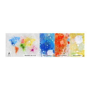 Fototapeta Próbka Samoprzylepna Deluxe Sticker - Wszystkie barwy świata - Mapa Świata, Kontynenty, Podróże - 100x30 cm