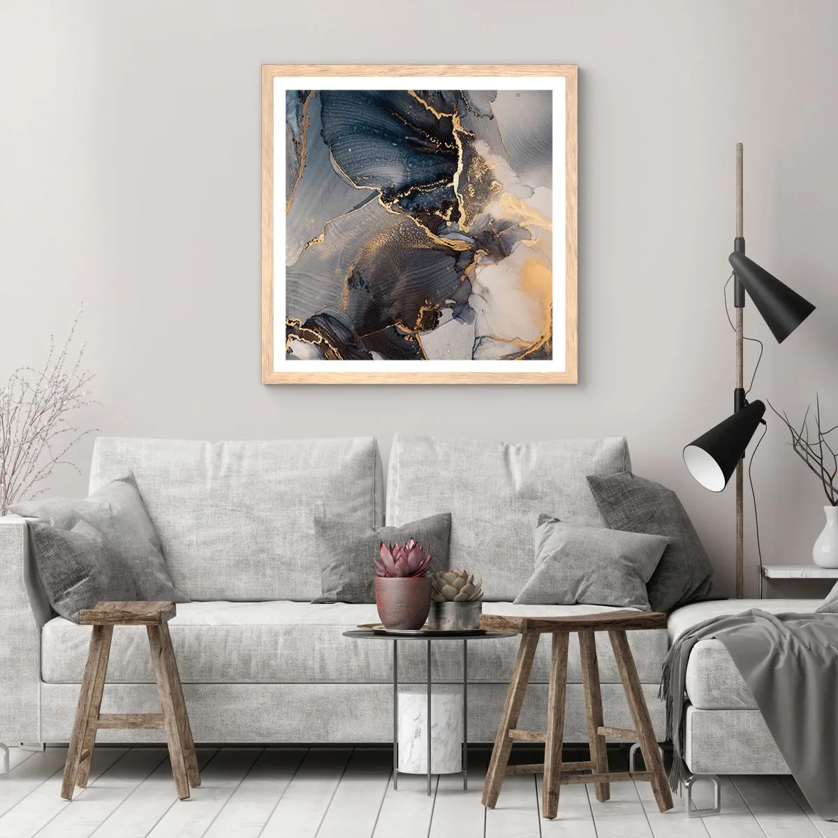 Plakat w ramie jasny dąb - Życie kamienia - 60x60 cm