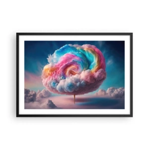Plakat w czarnej ramie - Chmura w kształcie spirali w pastelowych barwach na niebie - 70x50cm - Sen o wesołym miasteczku - Nowoczesna dekoracja ścienna do salonu i sypialni ARTTOR