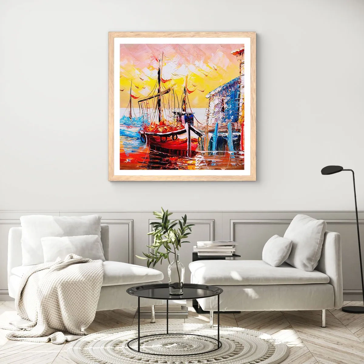 Plakat w ramie jasny dąb - Szczęśliwy powrót - 40x40 cm