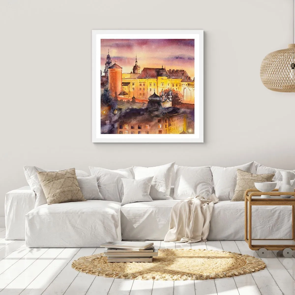 Plakat w białej ramie - Historia i baśń - 50x50 cm