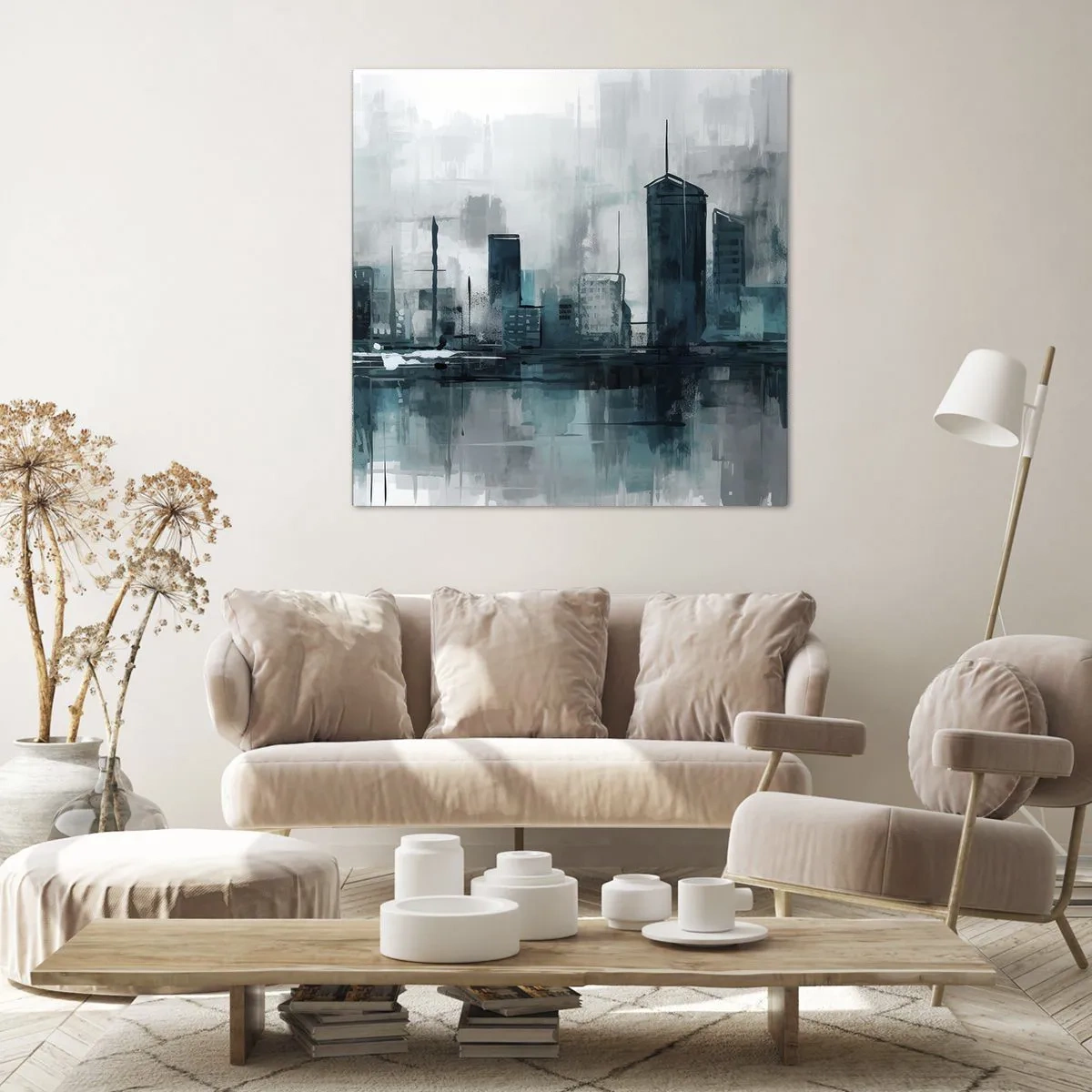 Obraz na płótnie - Miasto w kolorze deszczu - 60x60 cm