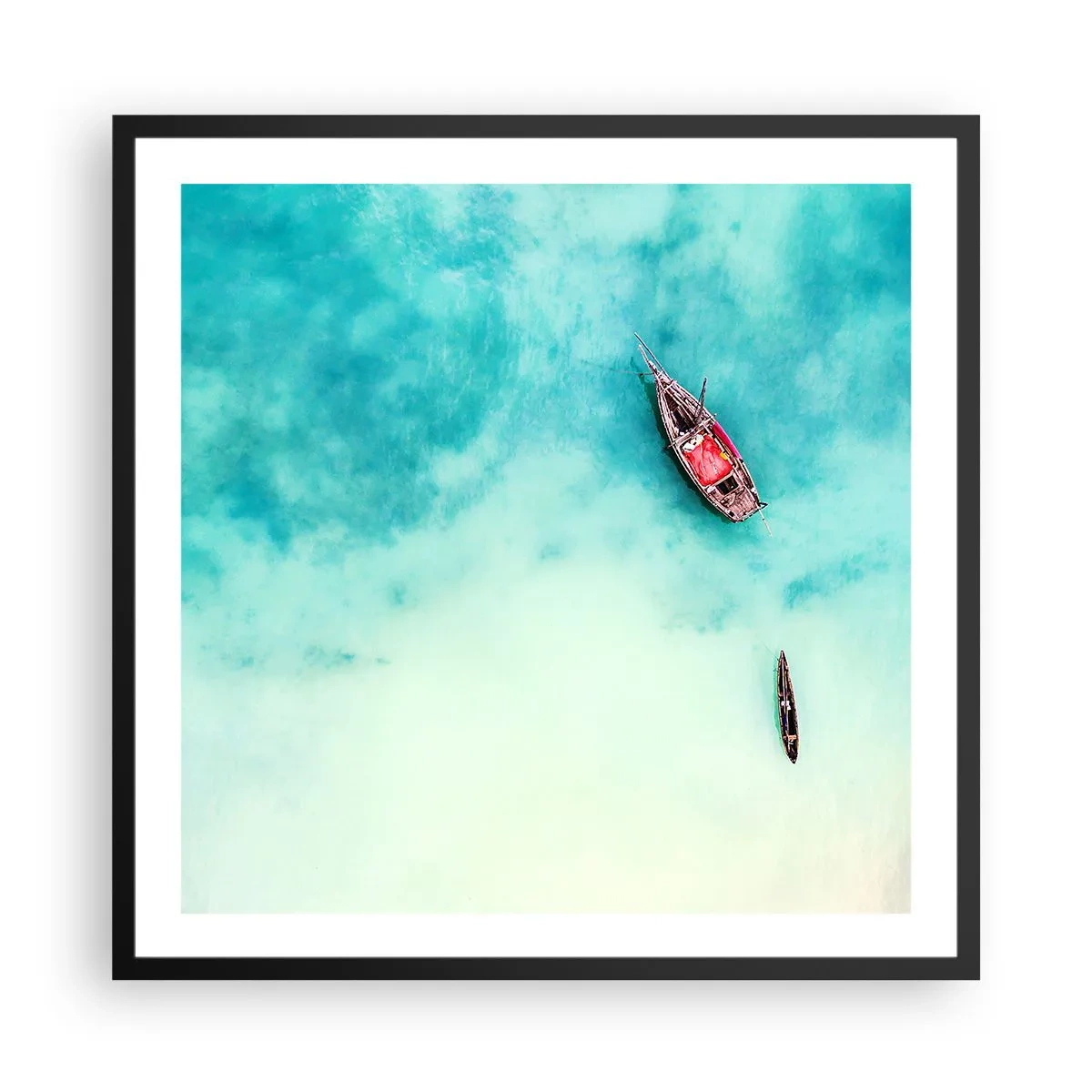 Plakat w czarnej ramie - Bo na plażach Zanzibaru, kiedy nadmiar wód… - 60x60 cm