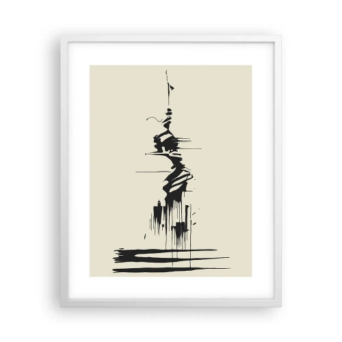 Plakat w białej ramie - Abstrakcja pośpieszna - 40x50 cm