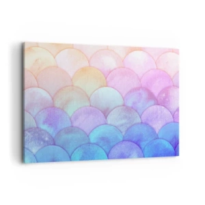 Obraz na płótnie - Abstrakcyjne łuski w pastelowych odcieniach - 120x80cm - Perłowa łuska - Nowoczesna dekoracja ścienna do salonu, kuchni i sypialni ARTTOR
