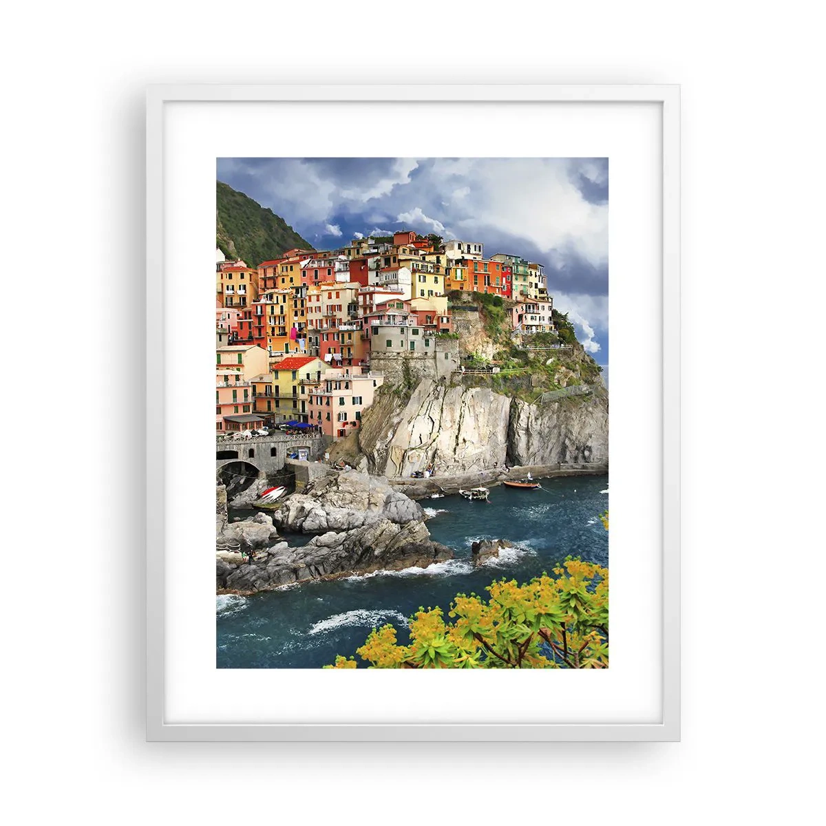 Plakat w białej ramie - Gromadka przytulona do skał - 40x50 cm