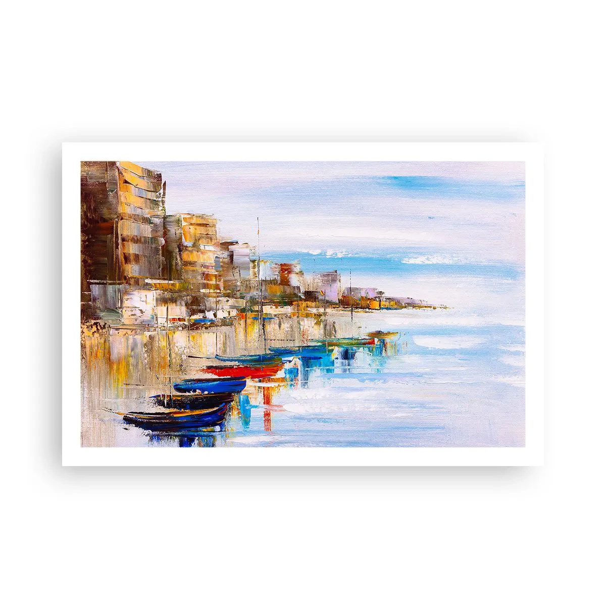 Plakat - Wielobarwna miejska przystań - 91x61 cm