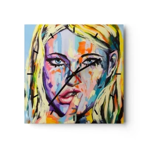 Zegar ścienny - Spójrz jej prosto w oczy - 40x40 cm