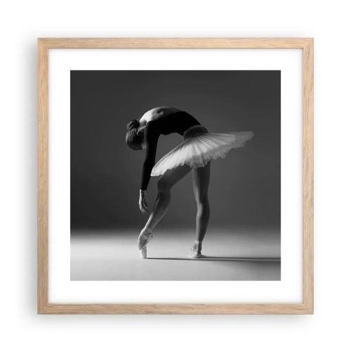 Plakat w ramie jasny dąb - Bella balerina - 40x40 cm