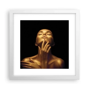 Plakat w białej ramie - Jak złoty jedwab - 30x30 cm