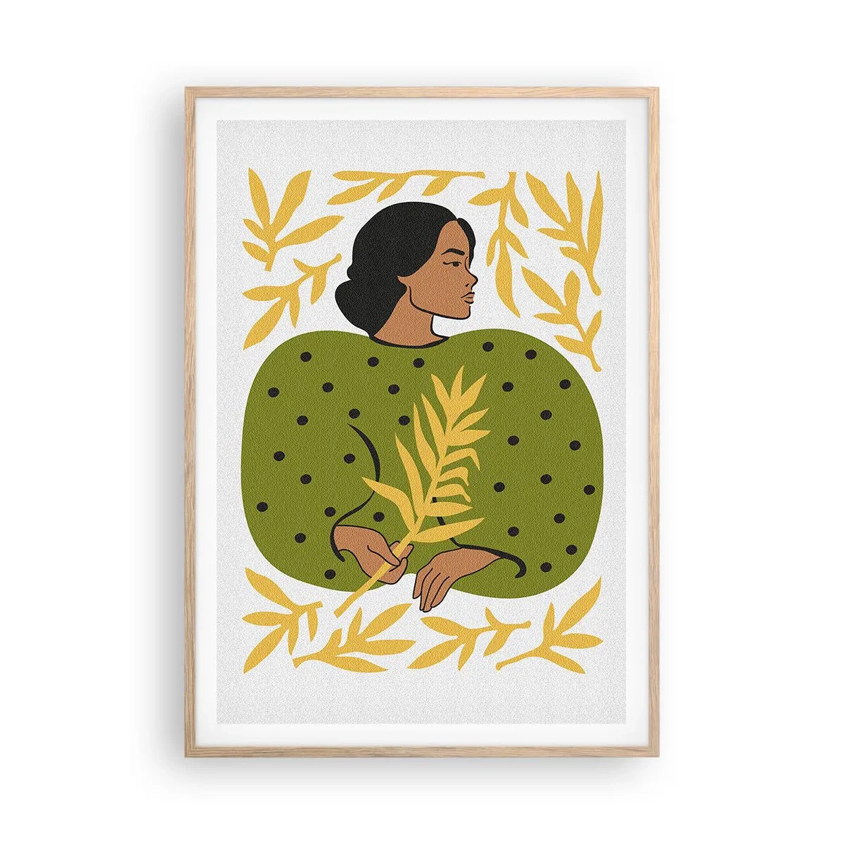 Plakat w ramie jasny dąb - Hawajska dziewczyna - 70x100 cm