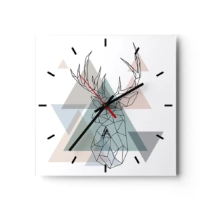 Zegar ścienny - W geometrycznym lesie - 40x40 cm