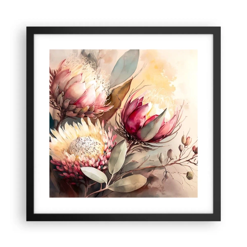 Plakat w czarnej ramie - Z profilu i en face - 40x40 cm