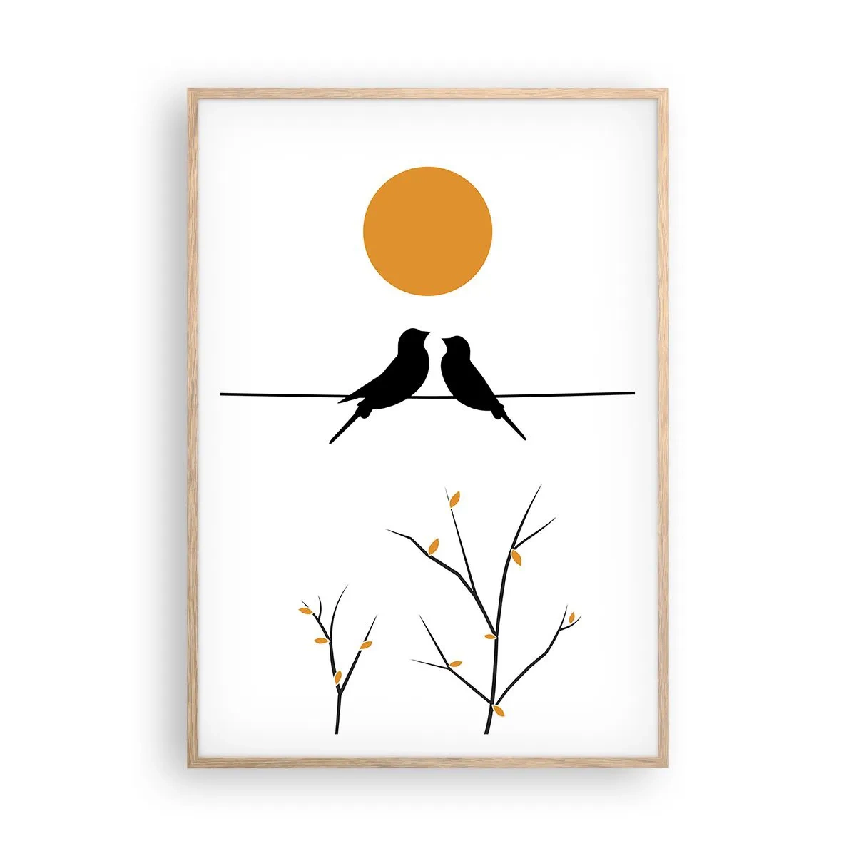 Plakat w ramie jasny dąb - Słowiczy wieczór - 70x100 cm