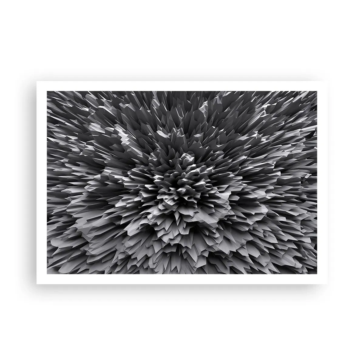 Plakat - Abstrakcyjna struktura w odcieniach szarości - 100x70cm - Już ostrzej się nie da - Nowoczesna dekoracja ścienna do salonu i sypialni ARTTOR