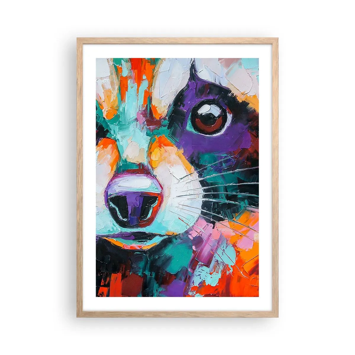 Plakat w ramie jasny dąb - Tylko dobre emocje - 50x70 cm