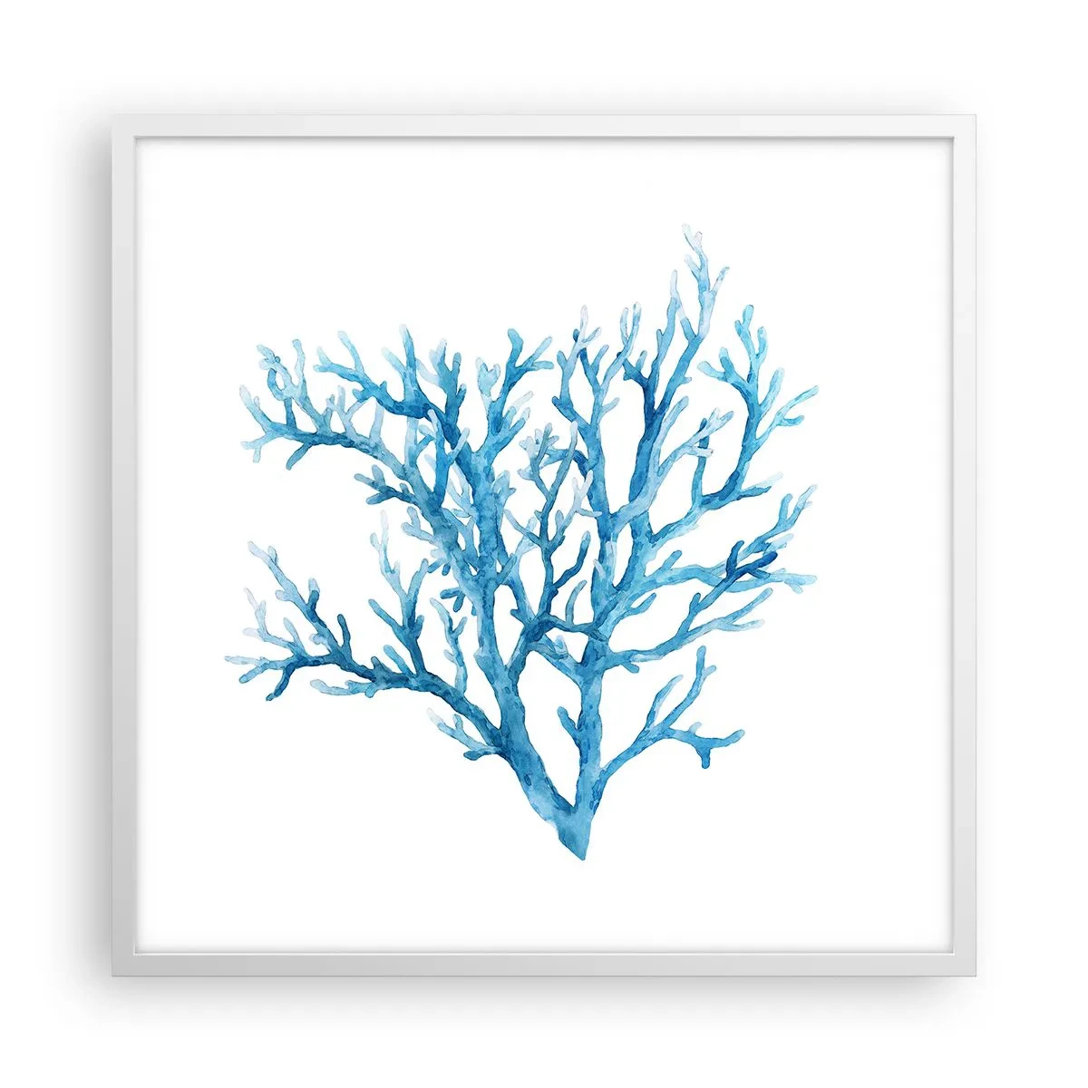 Plakat w białej ramie - Morski filigran - 60x60 cm