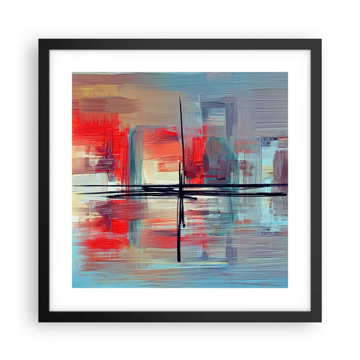 Plakat w czarnej ramie - Pejzaż w nieznanym wymiarze - 40x40 cm