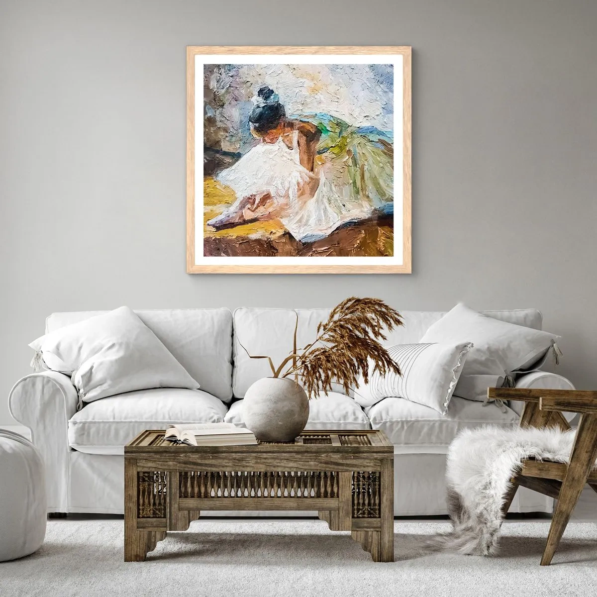 Plakat w ramie jasny dąb - Z obrazu Degasa - 30x30 cm