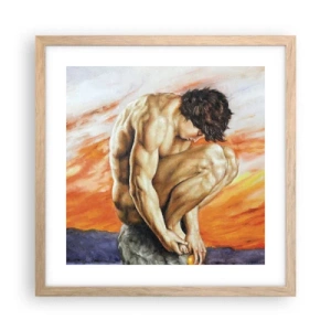 Plakat w ramie jasny dąb - Zatopiony w sobie - 40x40 cm