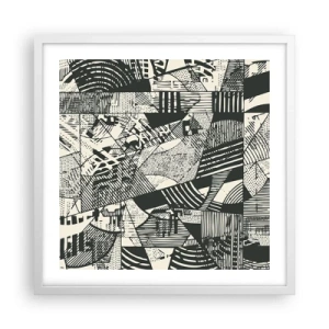 Plakat w białej ramie - Dynamika współczesności - 50x50 cm