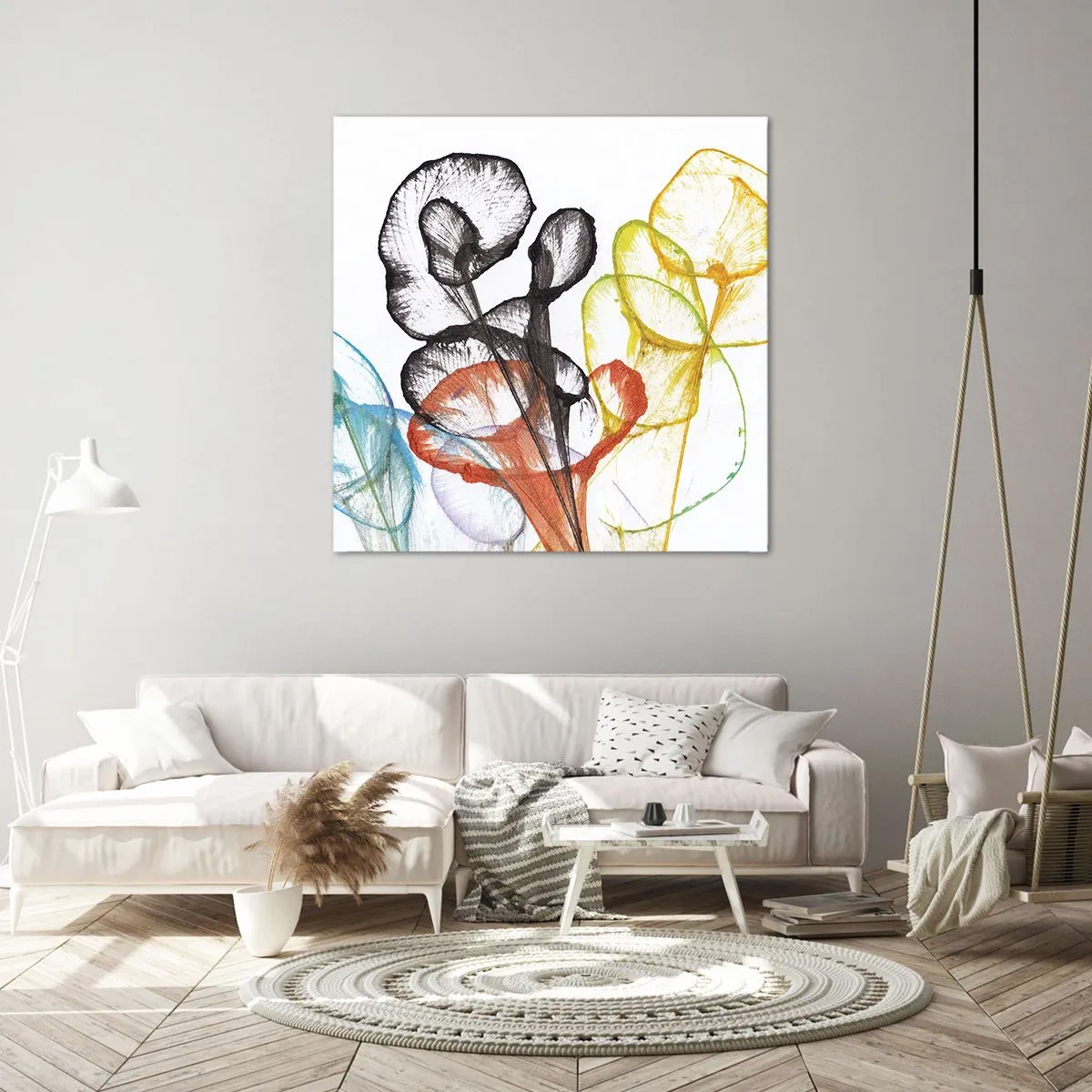 Obraz na płótnie - Kwiaty z duszą - 70x70 cm