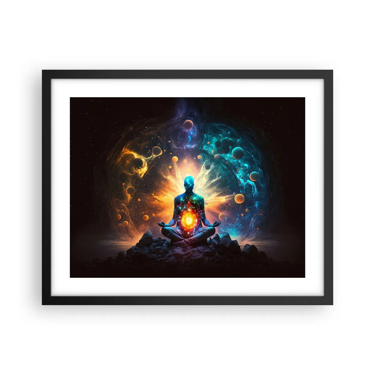 Plakat w czarnej ramie - Kosmiczny spokój - 50x40 cm