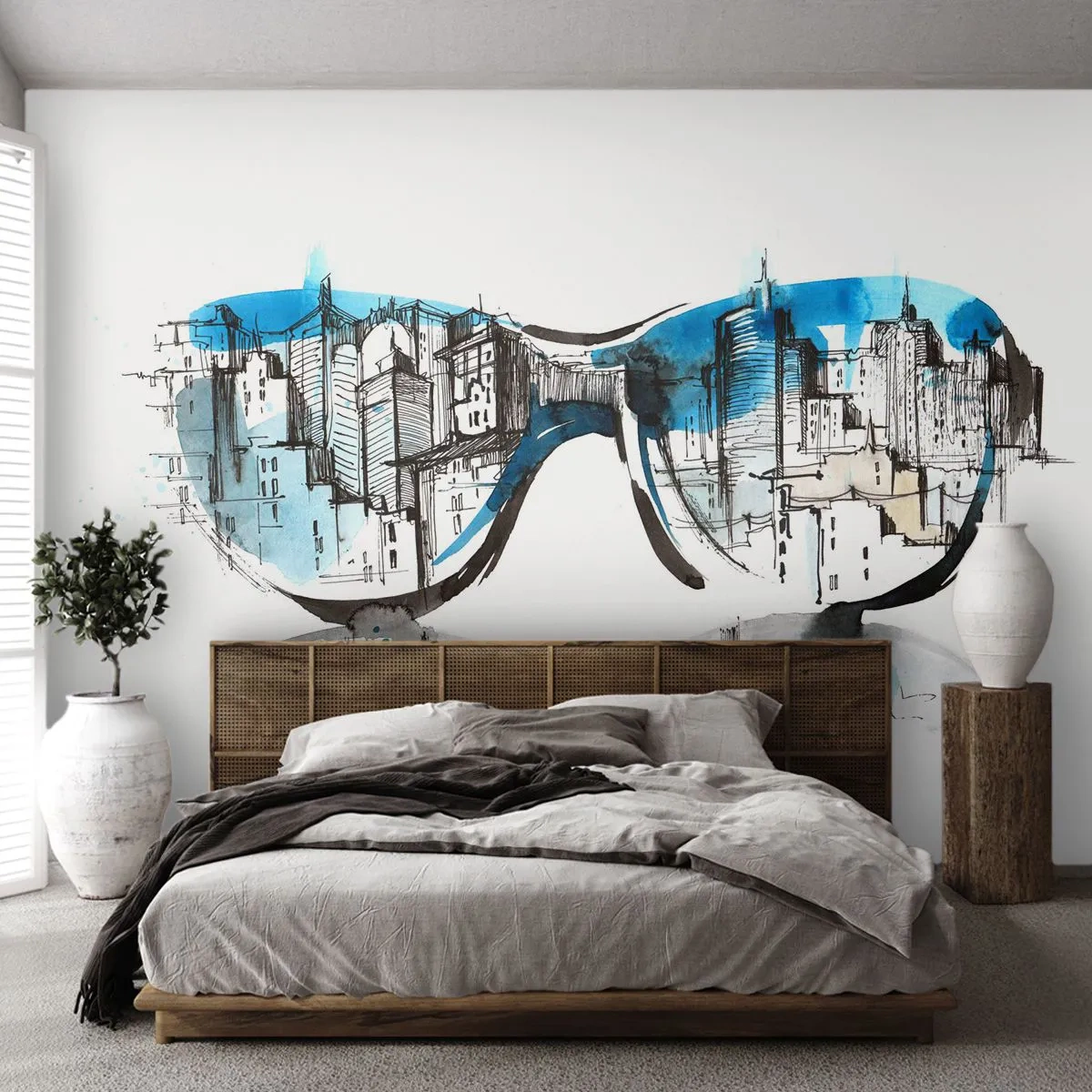 Fototapeta Samoprzylepna Deluxe Sticker - Wielkomiejski szyk - Abstrakcja, Okulary, Architektura - 450x315 cm