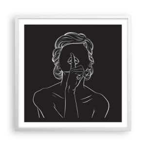 Plakat w białej ramie - Piękno rozkwita w ciszy - 60x60 cm