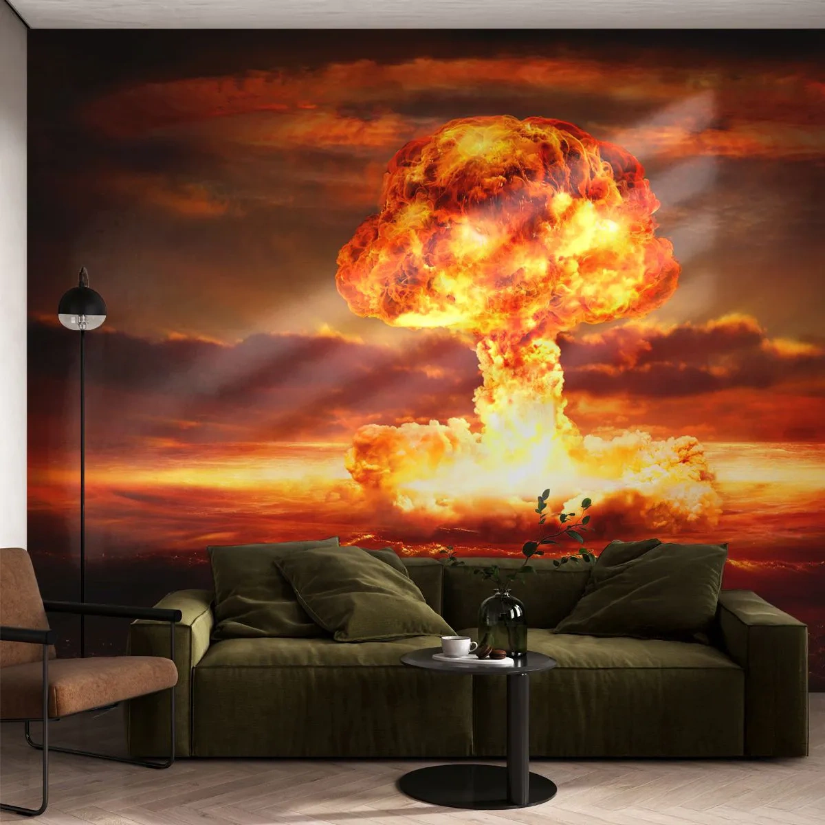 Fototapeta Premium Canvas - I stanie się koniec - Bomba Atomowa, Militaria, Grafika - 250x175 cm