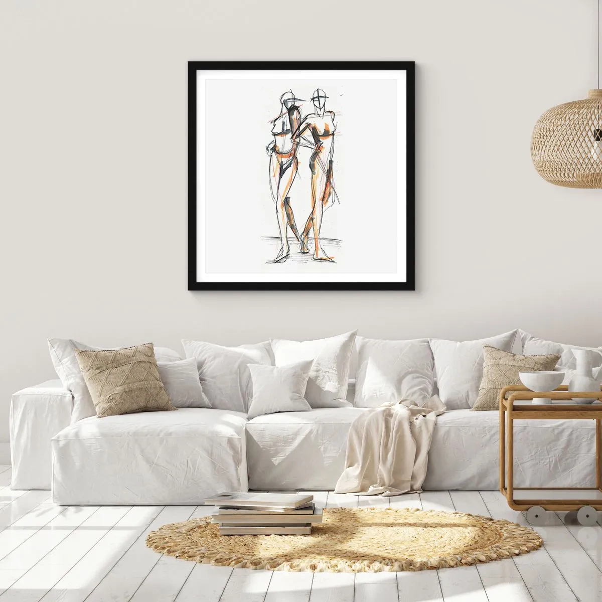 Plakat w czarnej ramie - Studium wdzięku - 60x60 cm