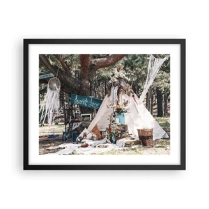 Plakat w czarnej ramie - Make love… - 50x40 cm