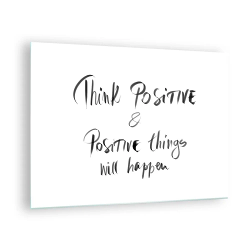 Obraz na szkle - Motywacyjny napis w minimalistycznym stylu - 70x50cm - Jak żyć? - Nowoczesna dekoracja ścienna do salonu i sypialni ARTTOR