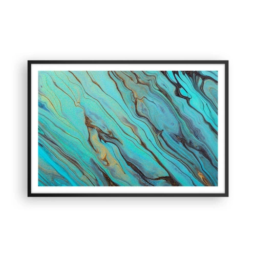 Plakat w czarnej ramie - Turkusowy przypływ - 91x61 cm