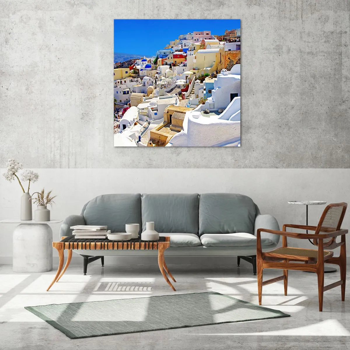 Obraz na szkle - Marzenie o greckim lecie - 50x50 cm