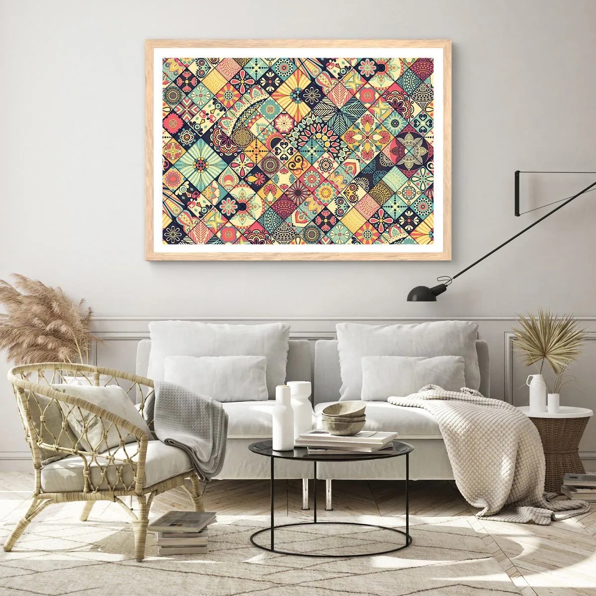 Plakat w ramie jasny dąb - Marokańskie klimaty - 100x70 cm