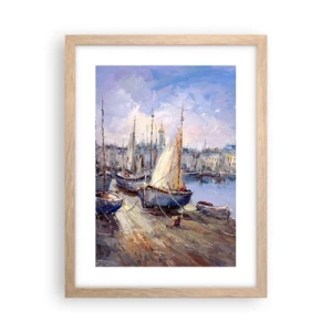 Plakat w ramie jasny dąb - Miasto nad zatoką - 30x40 cm