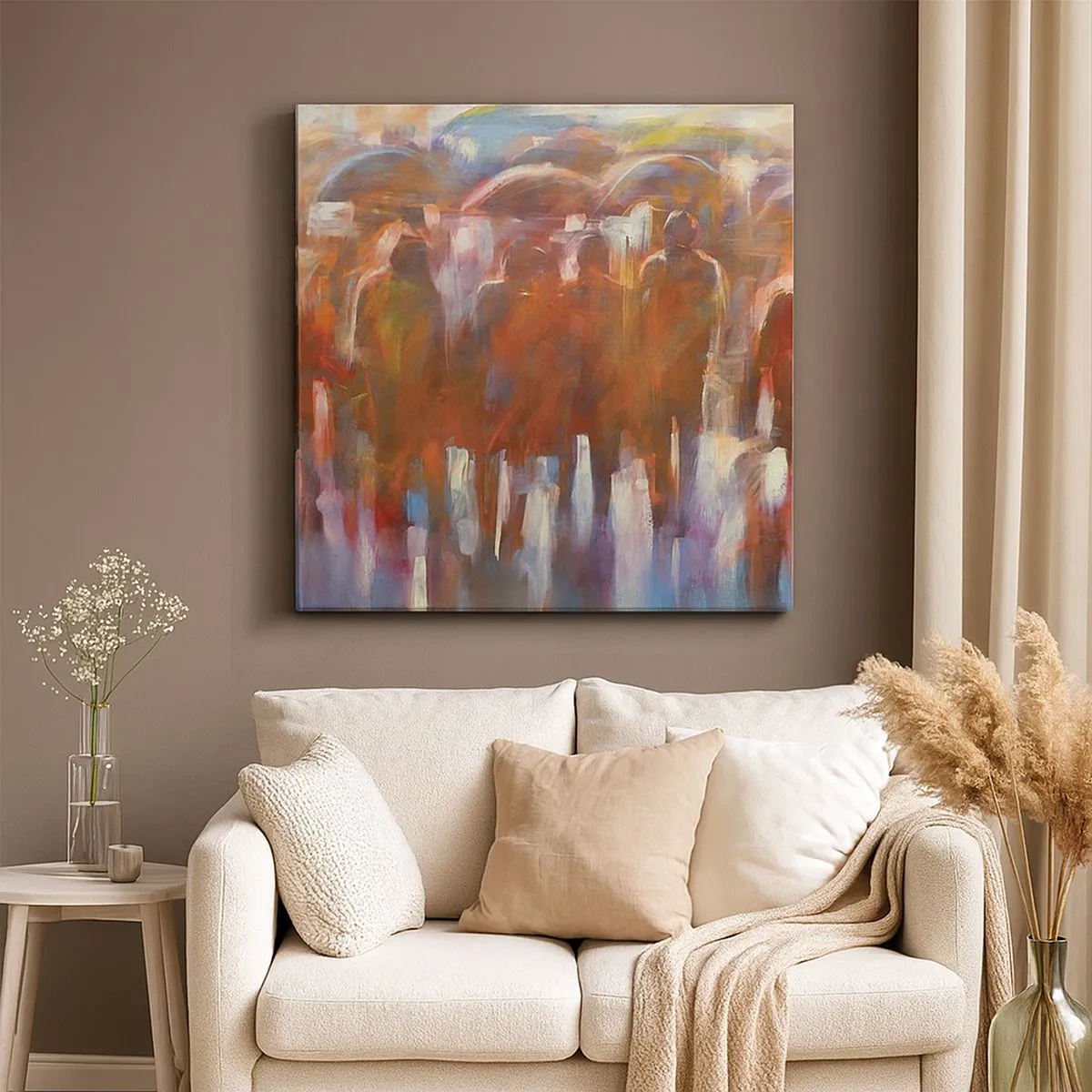 Obraz na płótnie - Równi w deszczu i mgle - 30x30 cm