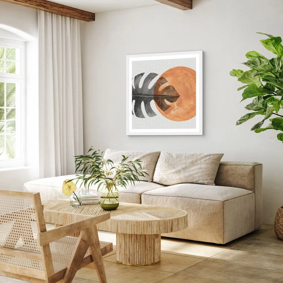 Plakat w białej ramie - Zawsze słońce - 40x40 cm