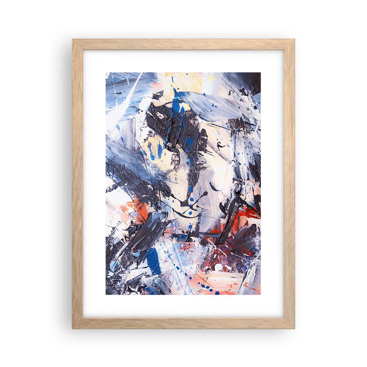 Plakat w ramie jasny dąb - Szalony taniec abstrakcji - 30x40 cm