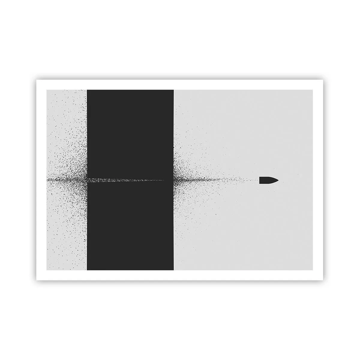 Plakat - Symboliczny pocisk w minimalistycznym, abstrakcyjnym stylu - 100x70cm - Prosto do celu - Nowoczesna dekoracja ścienna do salonu i sypialni ARTTOR