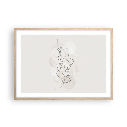 Plakat w ramie jasny dąb - Splątani w uścisku - 70x50 cm