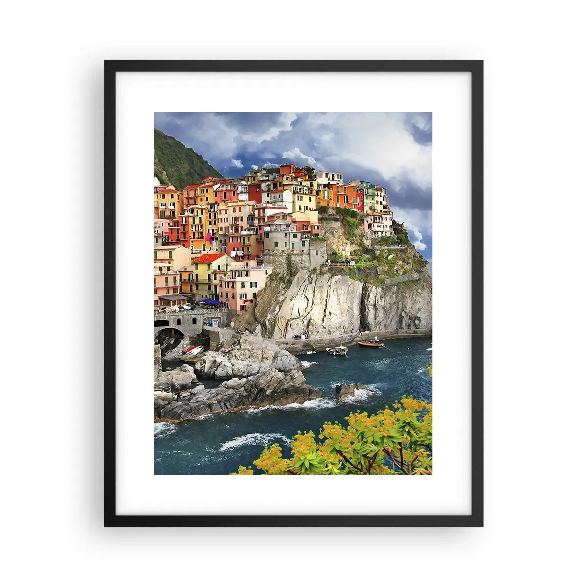 Plakat w czarnej ramie - Gromadka przytulona do skał - 40x50 cm