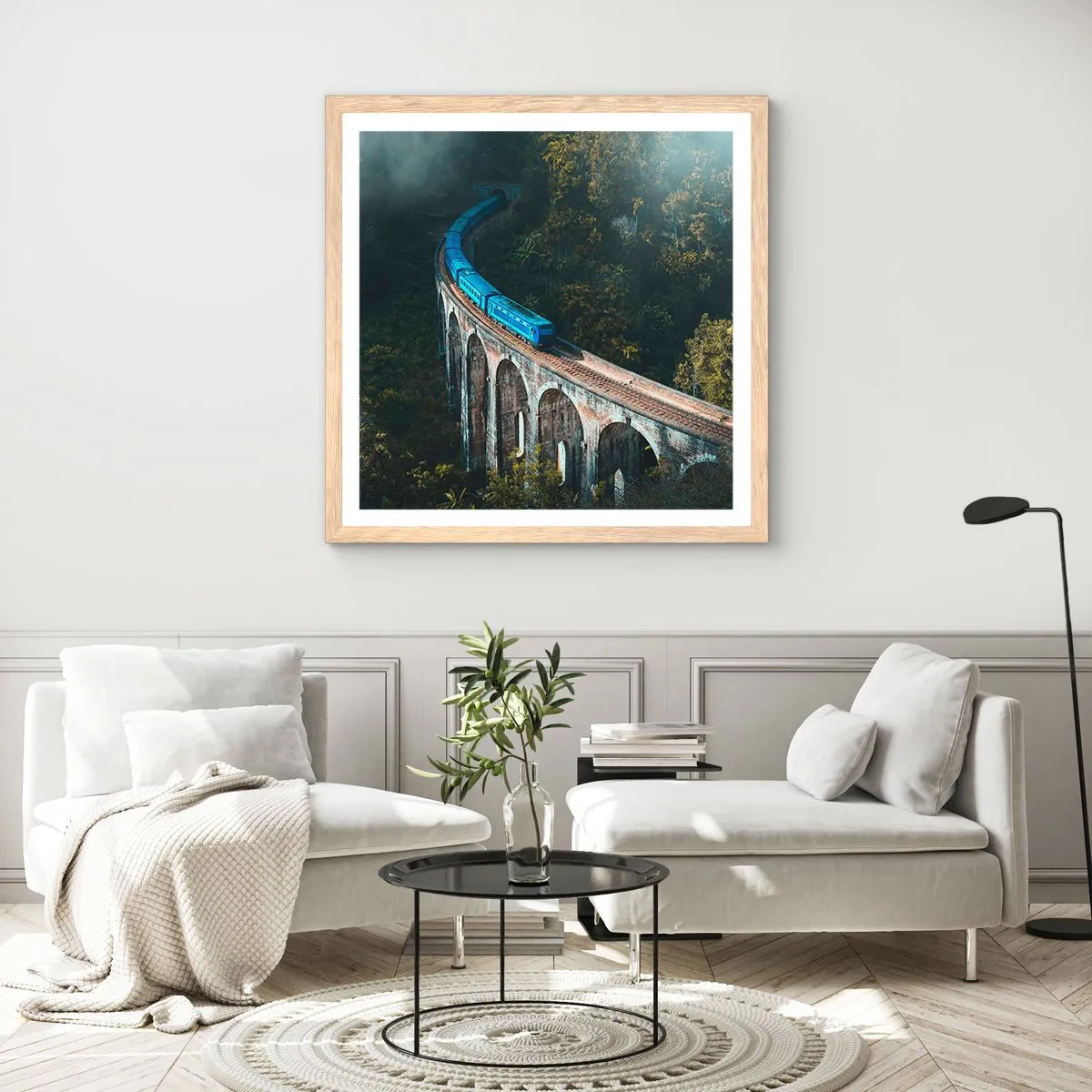 Plakat w ramie jasny dąb - Pociąg do natury - 30x30 cm