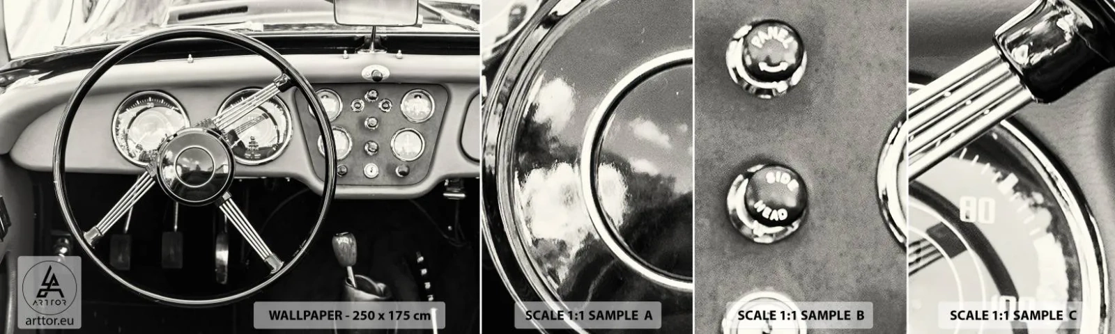 Fototapeta Próbka Samoprzylepna Deluxe Sticker - Marzenie kolekcjonera - Samochód, Vintage, Motoryzacja - 100x30 cm