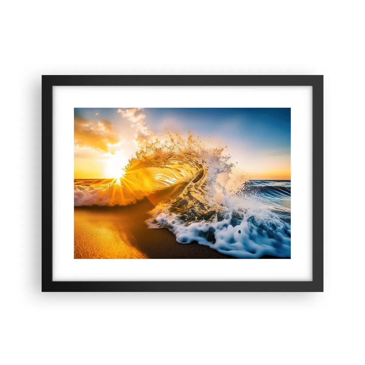 Plakat w czarnej ramie - Zabawa na piasku - 40x30 cm