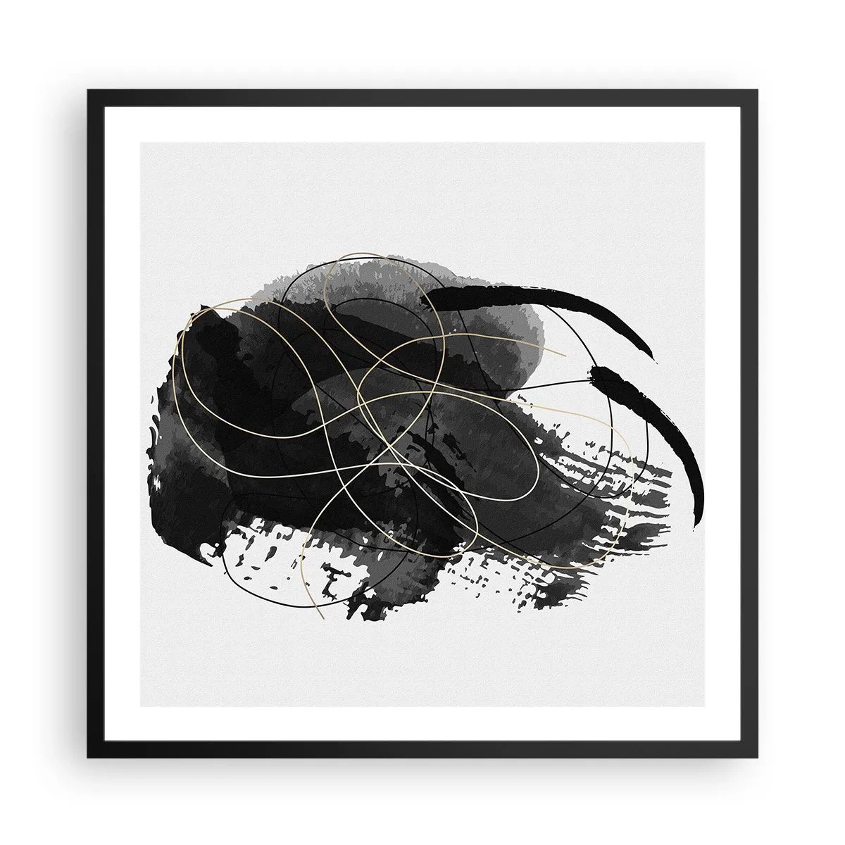 Plakat w czarnej ramie - Wysnute z czerni - 60x60 cm