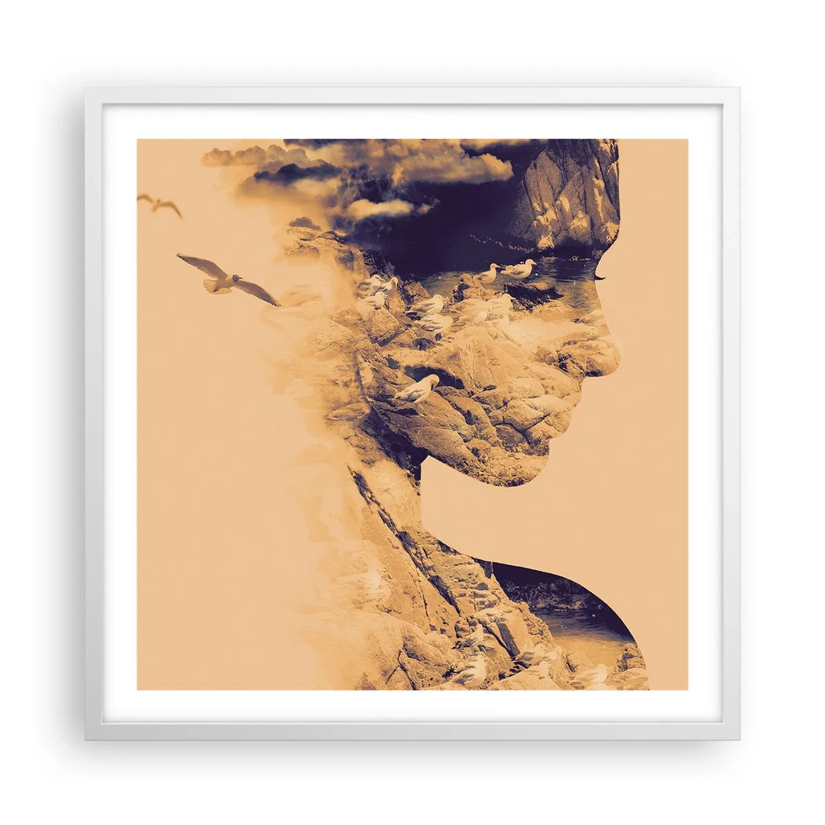 Plakat w białej ramie - Piękna z natury - 60x60 cm