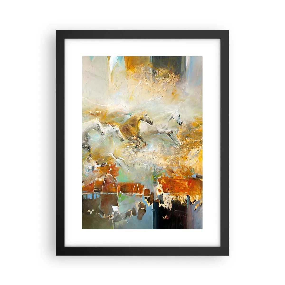 Plakat w czarnej ramie - Galopem przez światło - 30x40 cm